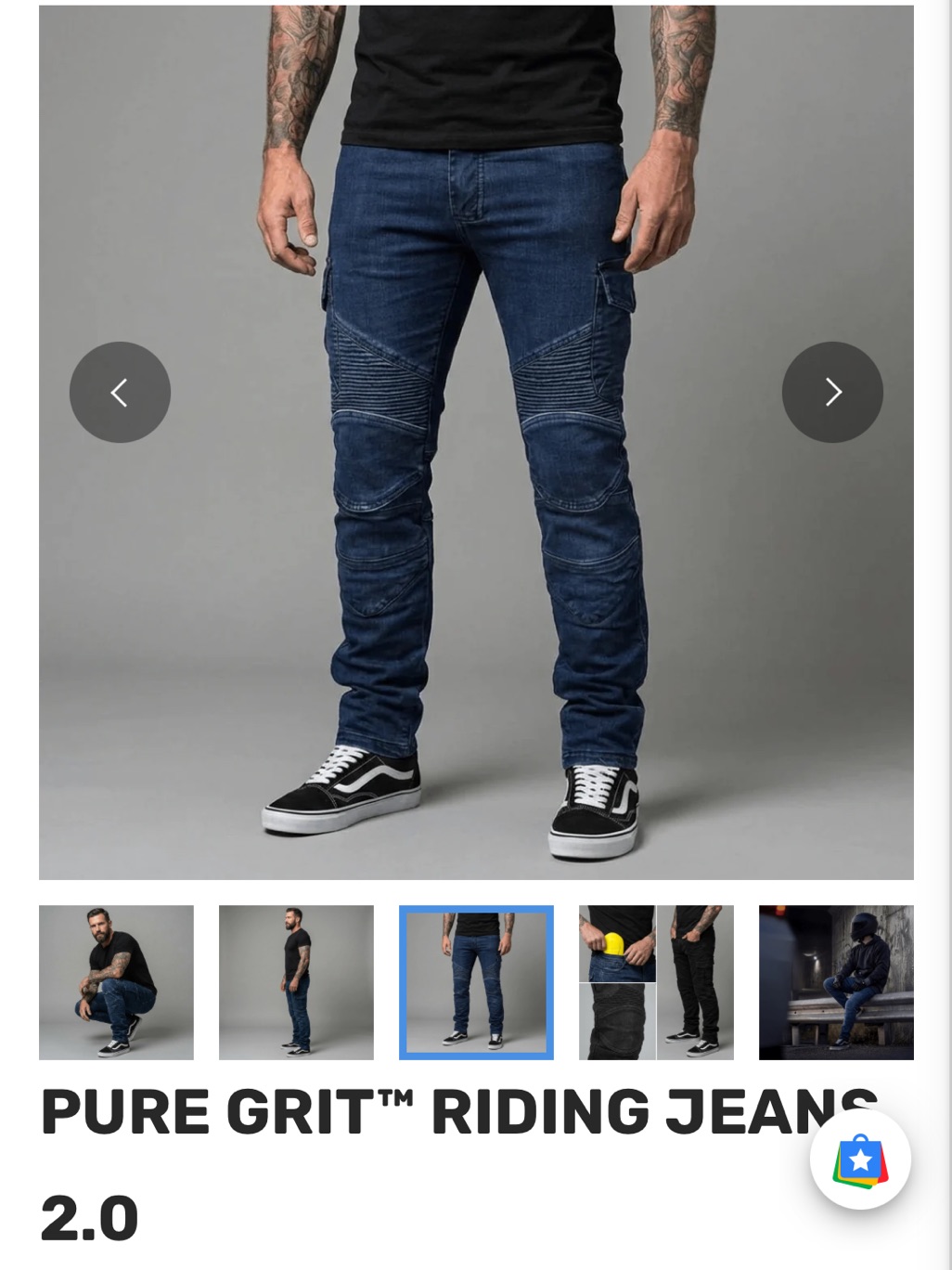 Rippl Pure Grit Men’s Slim-Straight Moto Armored Riding Jeans Dark Blue